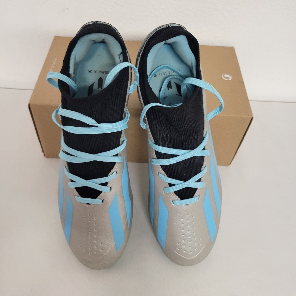 adidas X Crazyfast Messi.3 FG Firm Ground Men's Soccer Cleats Silver Blue IE4078 - Picture 2 of 11